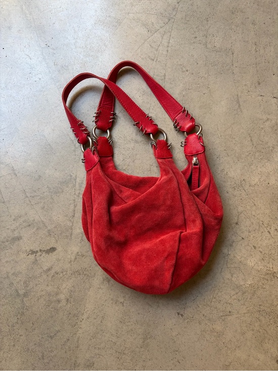 Handbags - Red Suede Shoulder Bag – Women’s Stylish Carryall